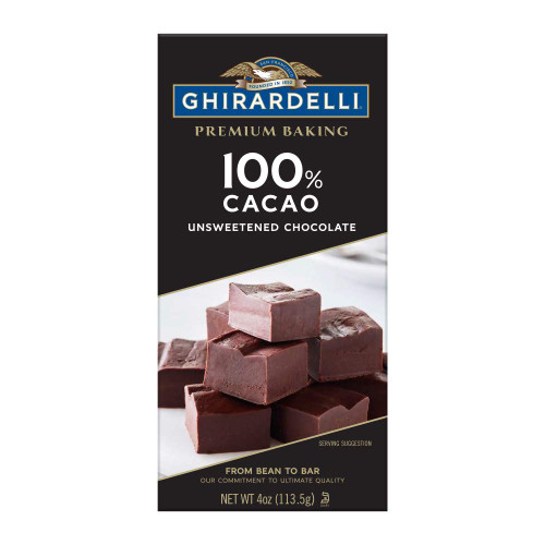 Ghirardelli 100% Chocolate Baking Bar, 4 Ounces, 12 Per Case